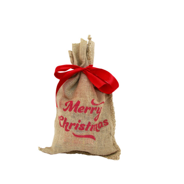 Julsäck jute Merry Christmas mixade askar liten