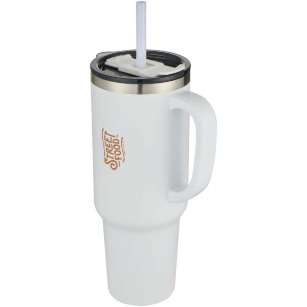 Alternative view of Sydney dubbelväggig RCS-certifierad vakuumisolerad kopparmugg med sugrör, 1 200 ml