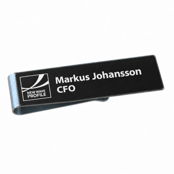 Namnbricka Graverad Rektangulär Militärklämma 80x25 mm